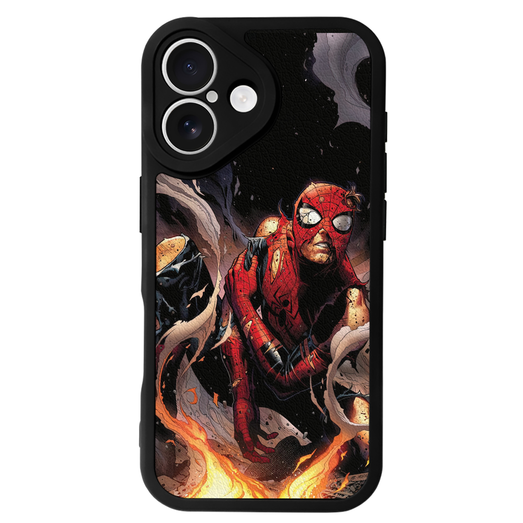 （画像用） Spider Man スパイダーマン 【iPhone 16シリーズ対応】シリコンスマホケース（レザー調） 材質：シリコン